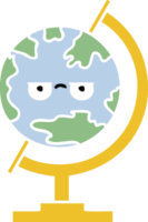 plano color retro dibujos animados de un globo de el mundo png