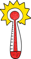 thermomètre chaud doodle dessin animé png