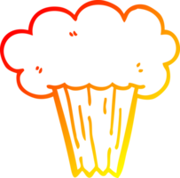 warm gradient line drawing of a cartoon explosion png