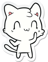 sticker of a cartoon happy cat png