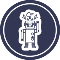 mal funcionamiento robot circular icono símbolo png