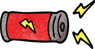 batterie électrique doodle dessin animé png