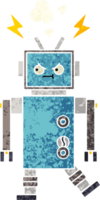 retro illustration style cartoon of a robot png