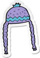 pegatina de un sombrero fresco de dibujos animados png