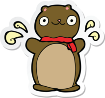 sticker of a cartoon happy teddy bear png
