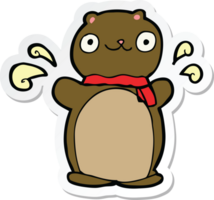 sticker van een cartoon blije teddybeer png