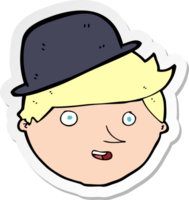 sticker of a cartoon man wearing bowler hat png