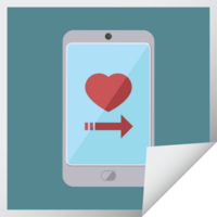 dating app on cell phone graphic png illustration square sticker