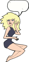 cartoon sexy woman with speech bubble png