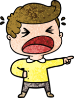 cartoon shouting man pointing finger png