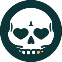 imagen icónica de estilo tatuaje de una calavera png