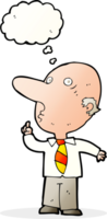 cartoon bald man asking question with thought bubble png
