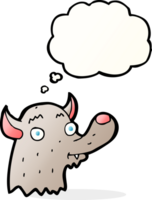 cartoon happy wolf with thought bubble png