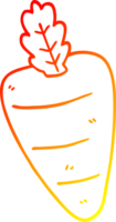 warm gradient line drawing of a cartoon carrot png