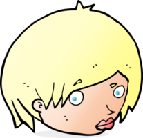 cartoon female face with raised eyebrow png