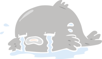 flat color style cartoon crying fish png