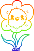 arco iris degradado línea dibujo de un dibujos animados flor png