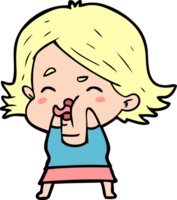 cartoon girl pulling face png