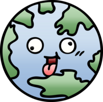 gradient shaded cartoon of a planet earth png