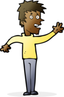 cartoon happy boy waving png