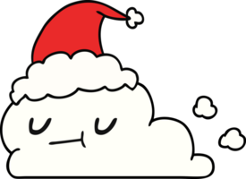 mano disegnato Natale cartone animato di kawaii nube png