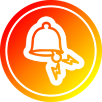 ringing bell circular icon with warm gradient finish png