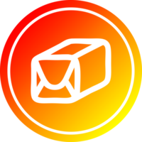 enveloppé parcelle circulaire icône avec chaud pente terminer png