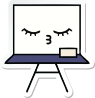 sticker of a cute cartoon white board png