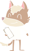 freundlicher Cartoon-Wolf-Chef im flachen Farbstil png