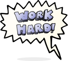 drawn speech bubble cartoon work hard symbol png