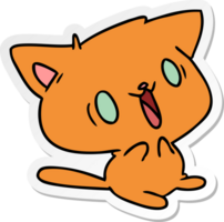 sticker cartoon illustration of cute kawaii cat png