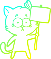 freddo pendenza linea disegno di un' cartone animato gatto png