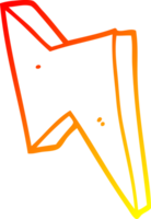 warm gradient line drawing of a cartoon lightning png