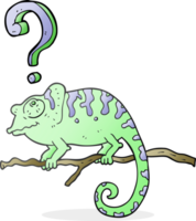 tiré dessin animé curieuse caméléon png