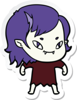 adesivo di una ragazza vampira amichevole dei cartoni animati png