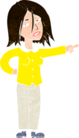 mulher de desenho animado apontando png