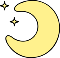 cartoon of a moon with stars png