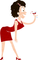 cartoon happy woman with drink png