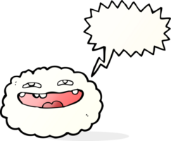 happy cartoon cloud with speech bubble png