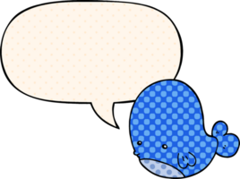 dessin animé baleine avec discours bulle dans bande dessinée livre style png