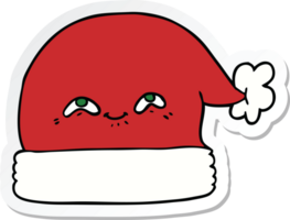 sticker of a cartoon christmas santa hat png