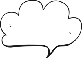 drawn black and white cartoon cloud speech bubble png