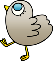 gradient shaded quirky cartoon yellow bird png