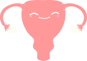 flat color style cartoon uterus png