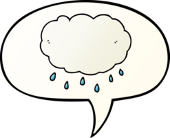 cartoon rain cloud with speech bubble in smooth gradient style png