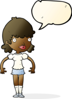 cartoon happy woman with speech bubble png