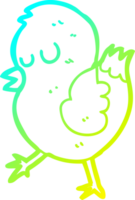 cold gradient line drawing of a cartoon bird png