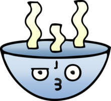 gradient shaded cartoon of a bowl of hot soup png