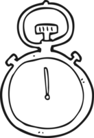 drawn black and white cartoon stop watch png