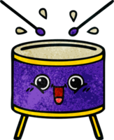 retro grunge texture cartoon of a drum png